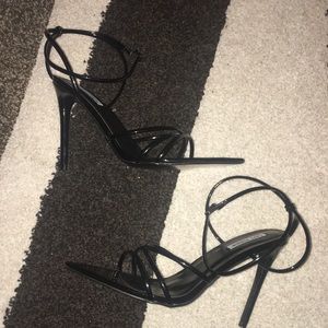 Black pointy toe heels
